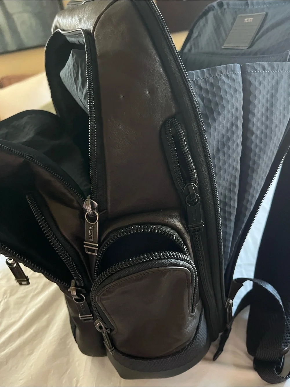 TUMI Men’s Brown LEATHER Alpha Bravo Nathan Backpack